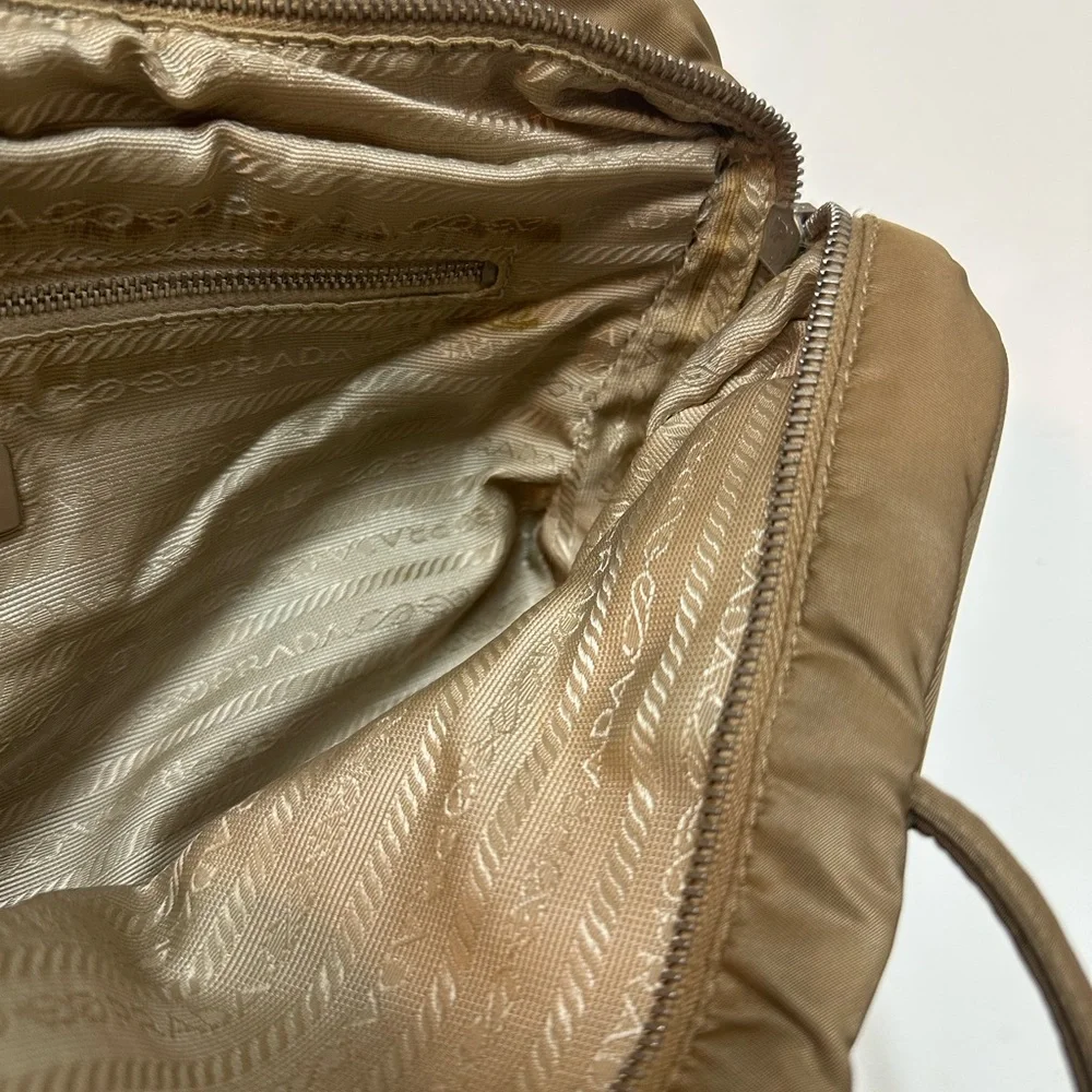 Prada Tessuto Nylon Tote in Khaki with Signature Triangle Logo - Picture 6 of 9